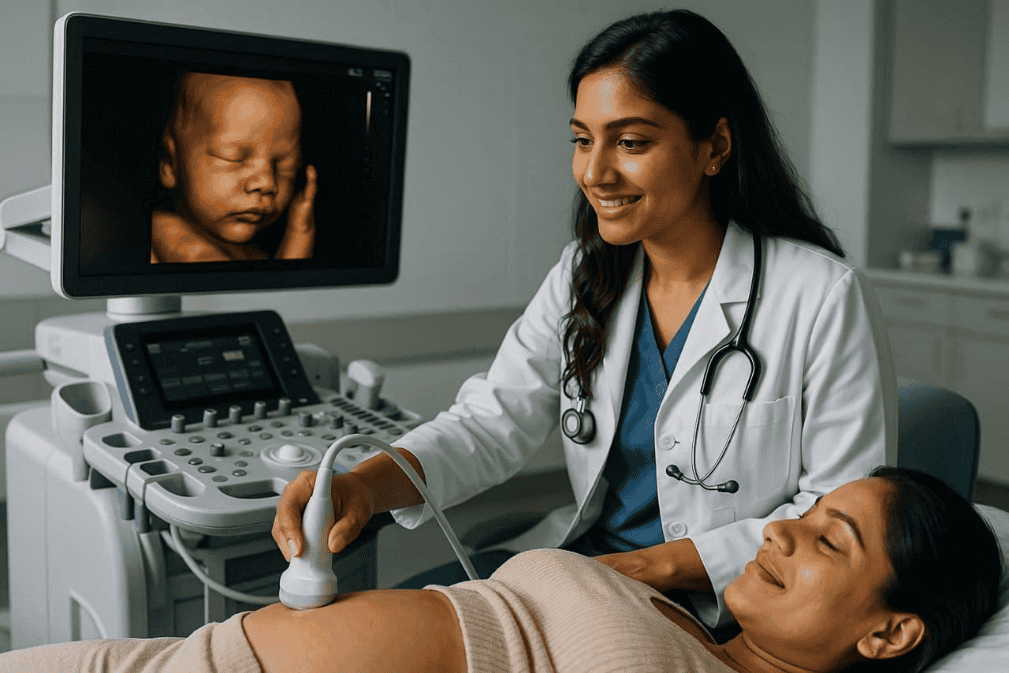 TIFFA scan showing detailed fetal anatomy assessment